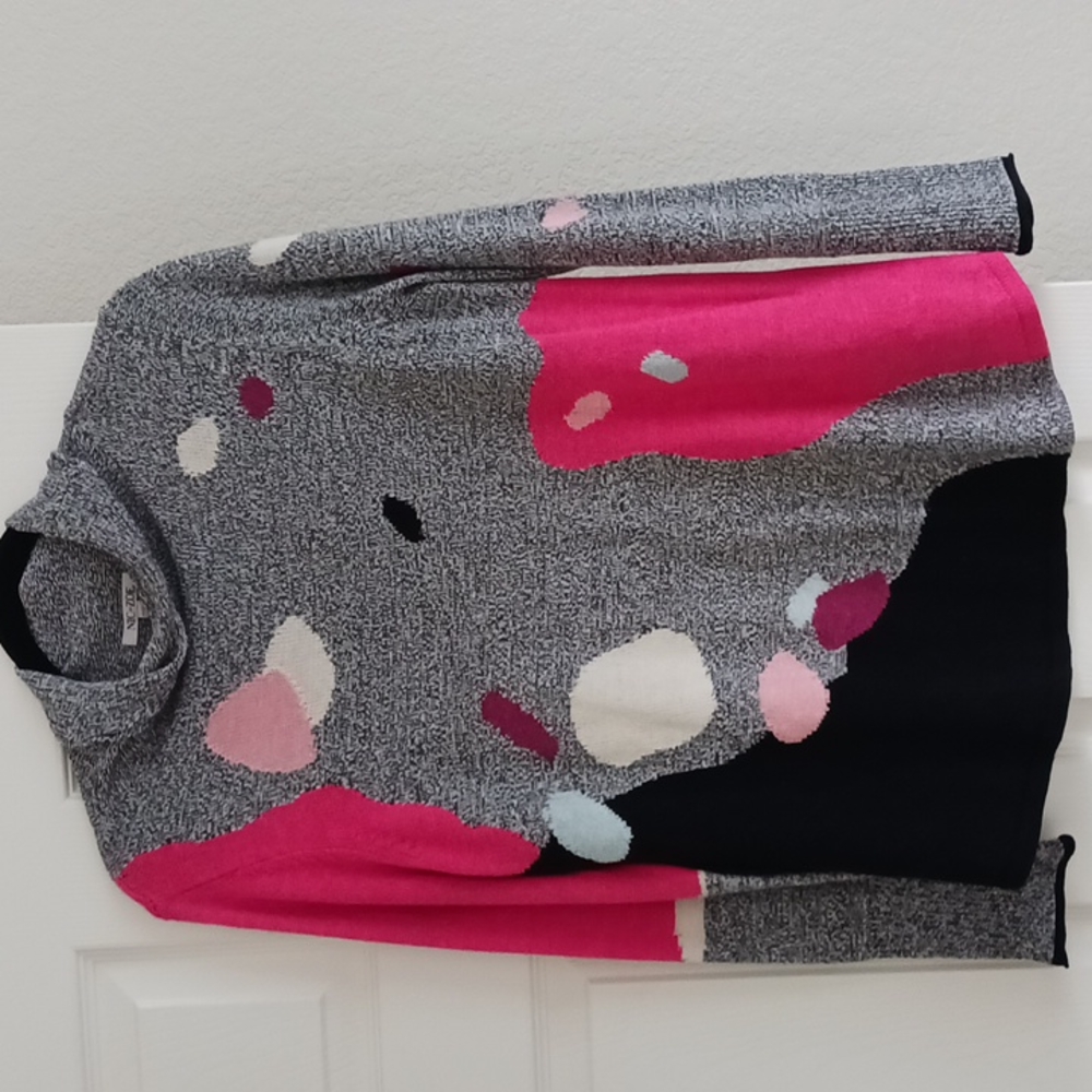 Modern Art Print Sweater by NIC+ZOE Size M